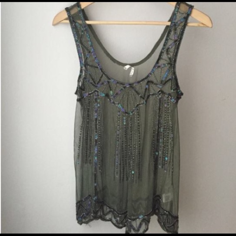 Willow & Clay beaded top